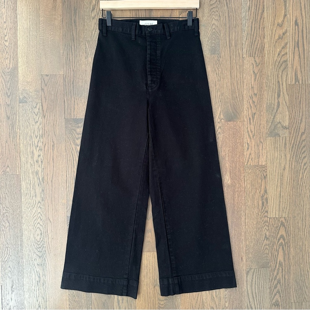 NWOT The Great The Seafair High Rise Wide Leg Jean in Carbon Black Size 29 - Picture 4 of 9
